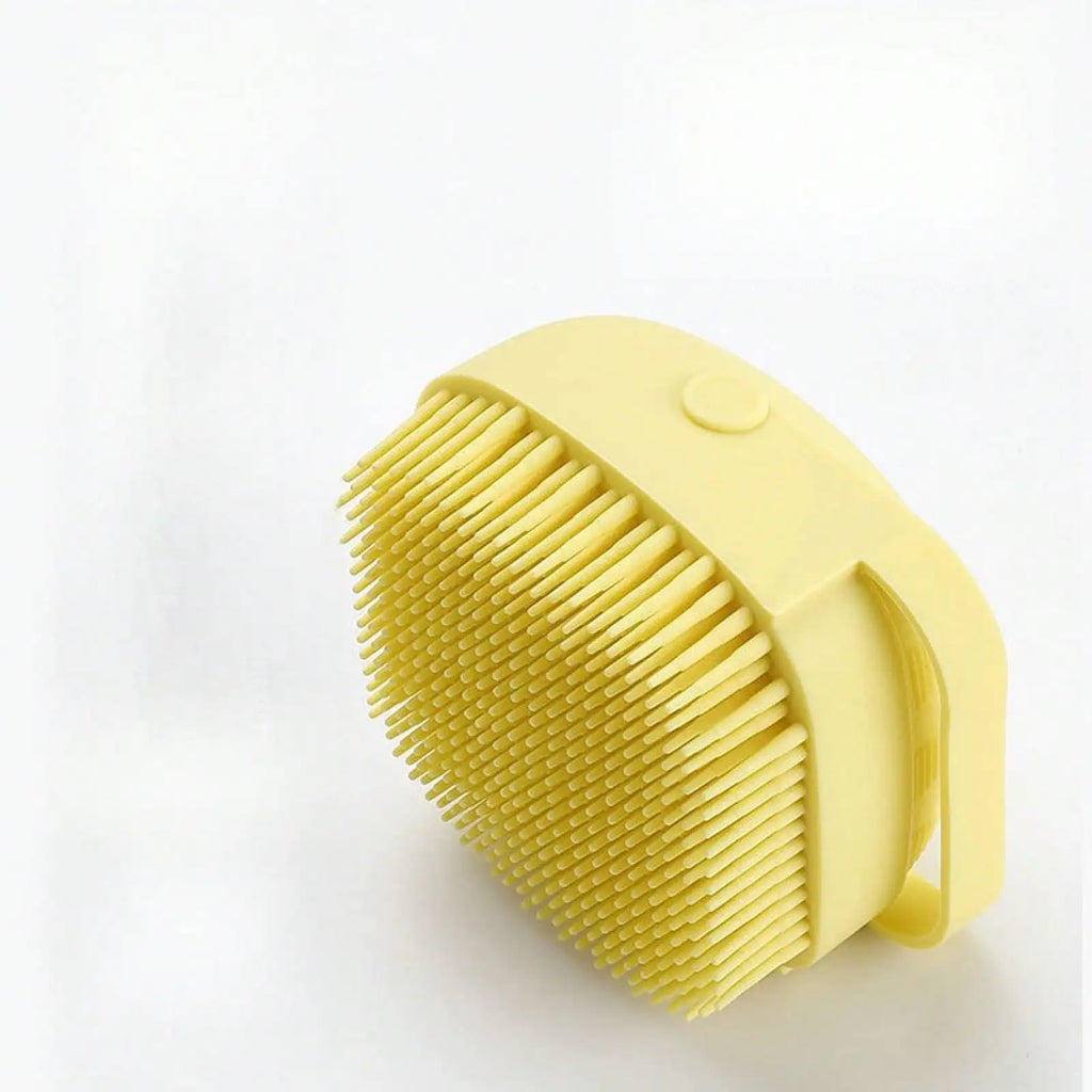 Dog Silicone Bath Brush, Soft Massage Brush for Pets,Shower Gel Fillable Scrub & Bathing Tool, Gentle Hair Brush for Dogs & Cats
