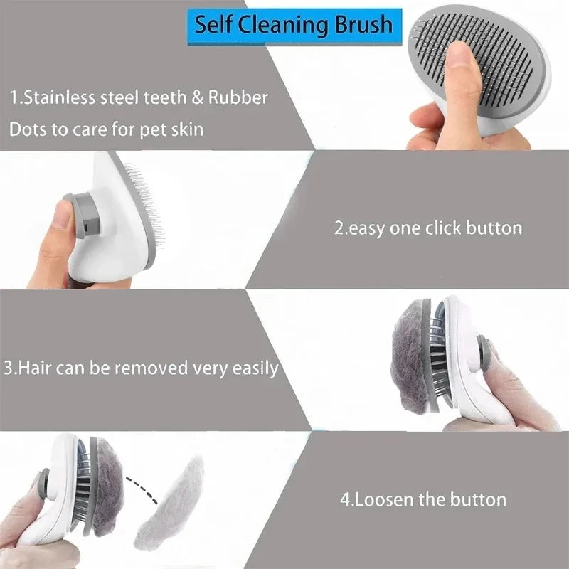 VeloMode™ Self-Cleaning Slicker Brush for Cats & Dogs