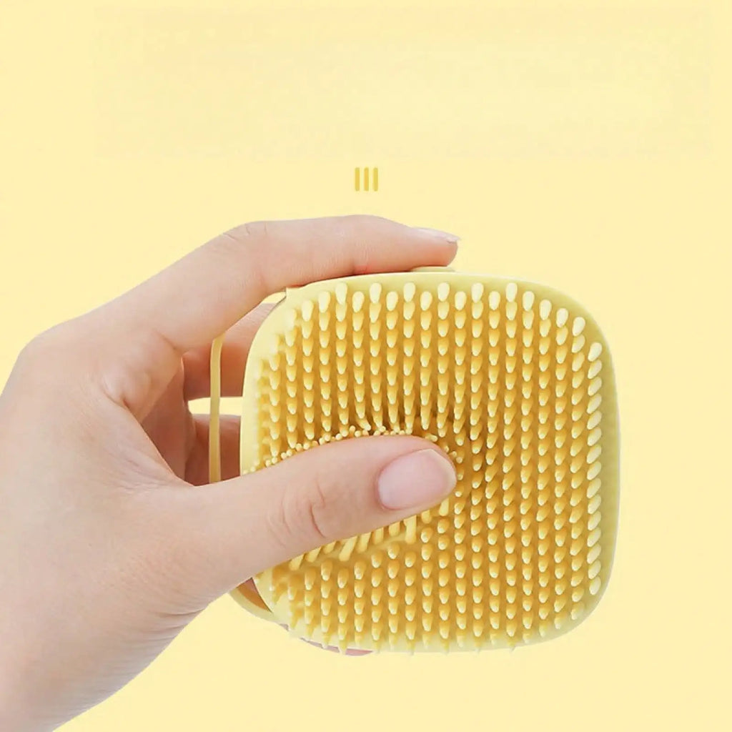 Dog Silicone Bath Brush, Soft Massage Brush for Pets,Shower Gel Fillable Scrub & Bathing Tool, Gentle Hair Brush for Dogs & Cats
